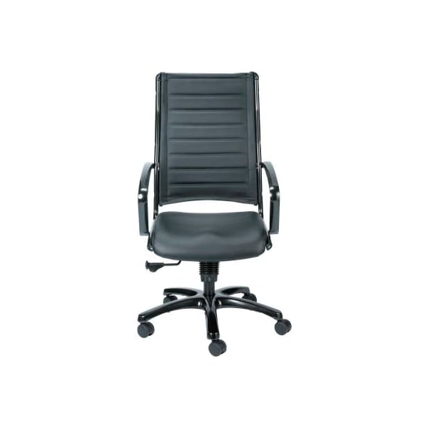 Raynor Marketing Eurotech Europa Executive High Back Chair - Black Leather - Non-Adjustable Arms LE111TNM-BLKL - main